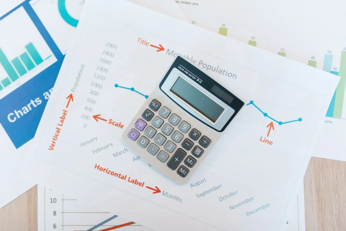 Printed charts and figures prepared from a spreadsheet
