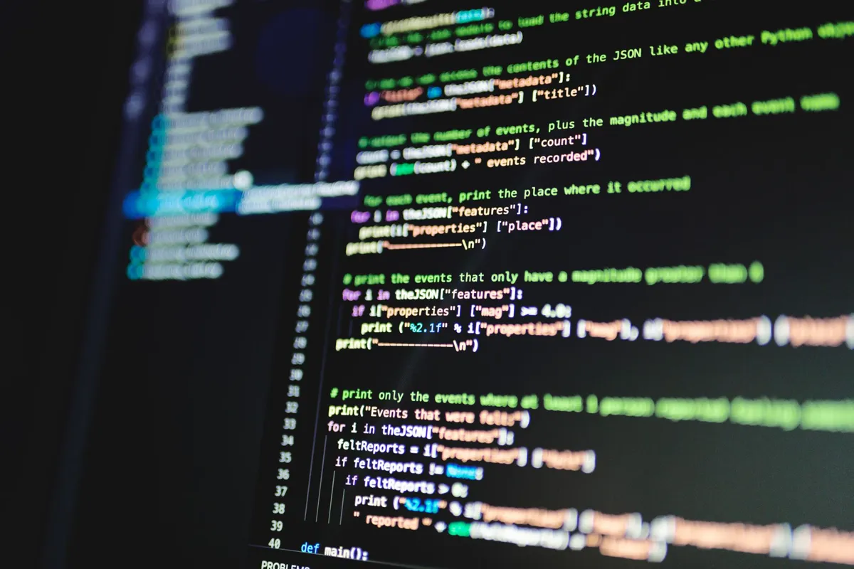 Python code on a dark monitor